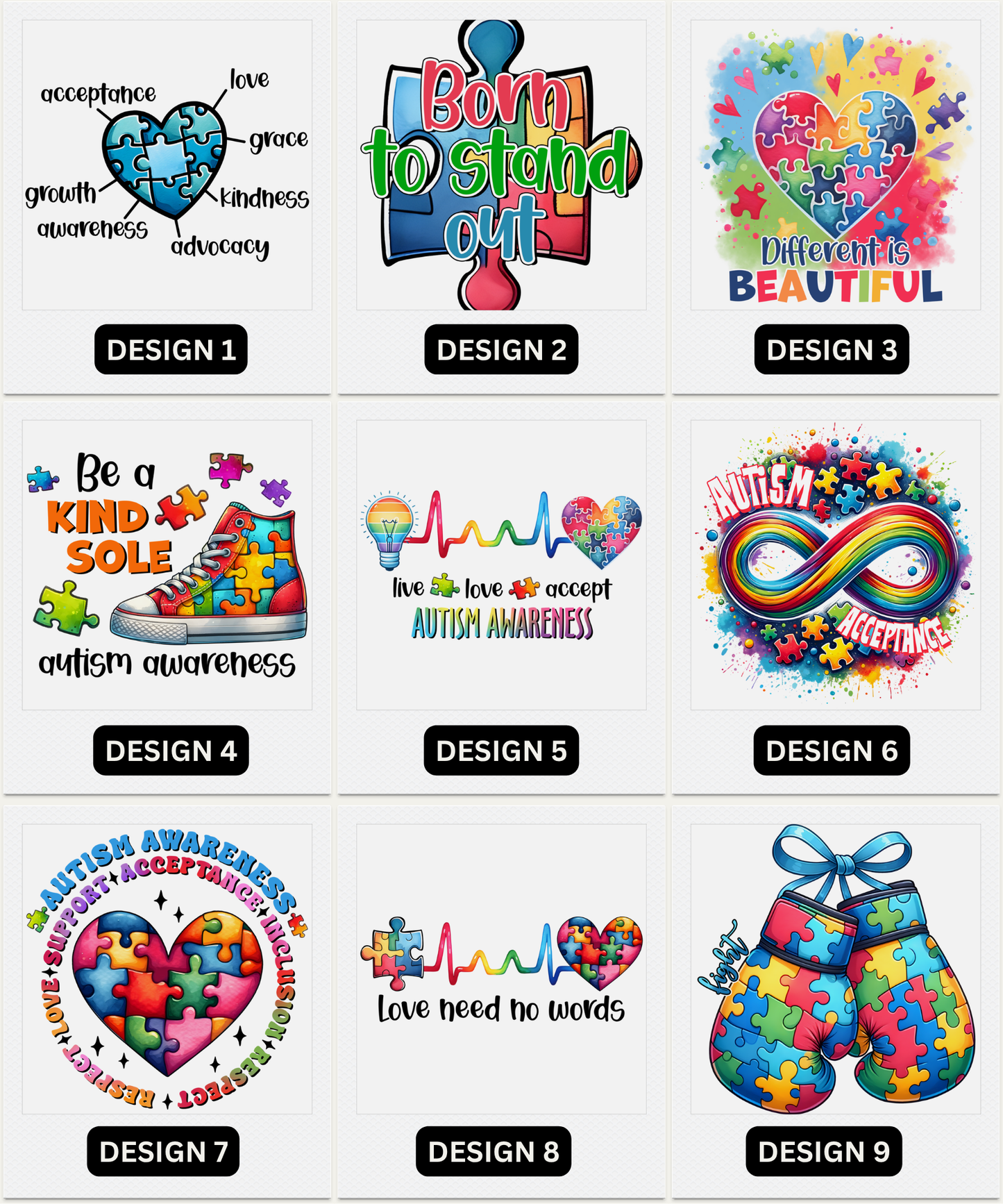 Autism Awareness Fridge Magnets |  Pre-Made Magnet Designs