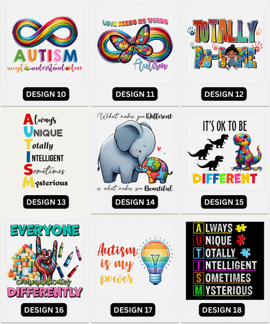Autism Awareness Fridge Magnets |  Pre-Made Magnet Designs