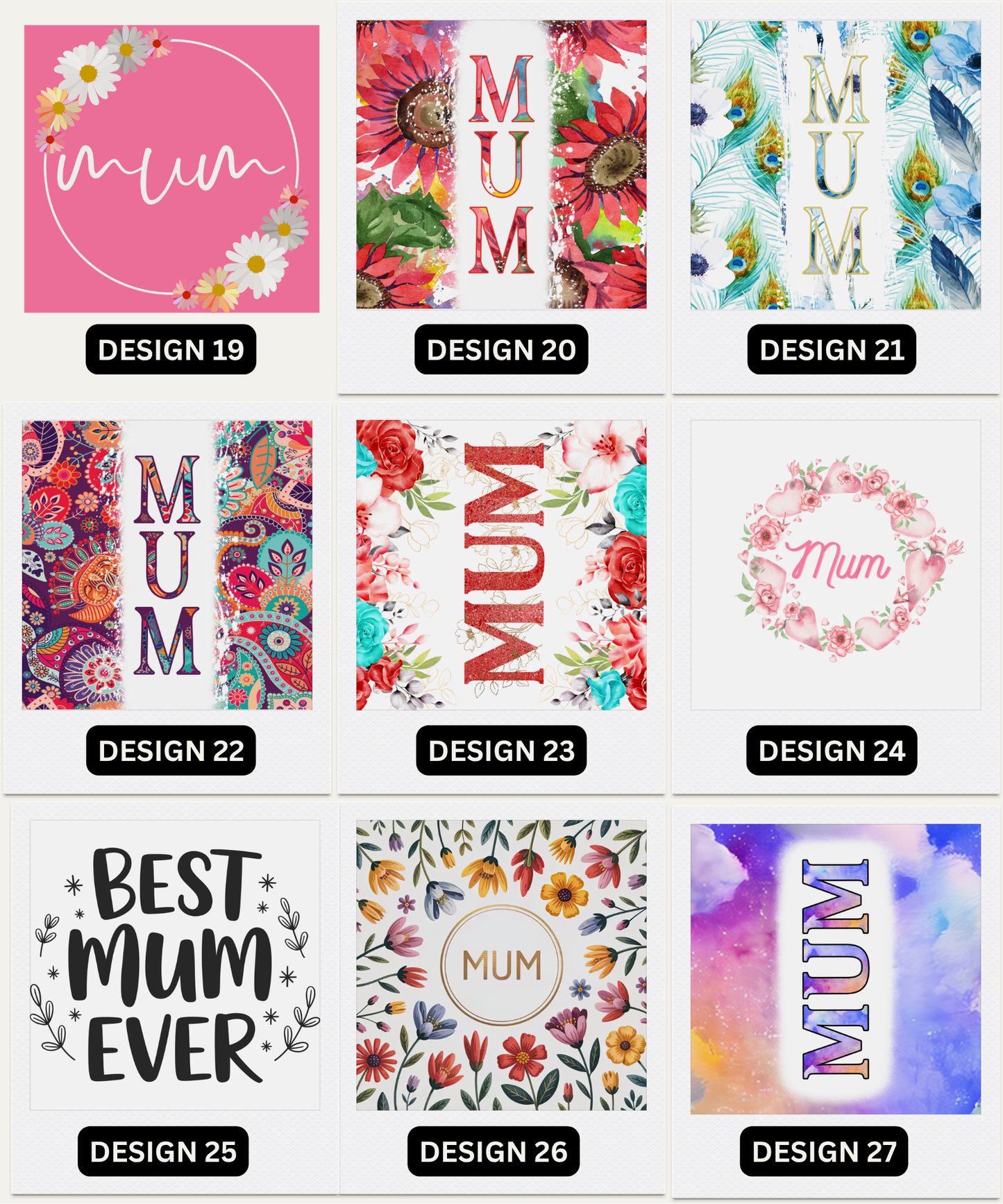 Mum Fridge Magnets | Pre-Made Magnet Designs