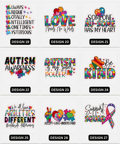 Autism Awareness Fridge Magnets |  Pre-Made Magnet Designs