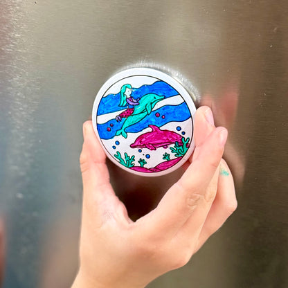 Mermaid Colour Me Magnets | 3 Designs + 3 Markers