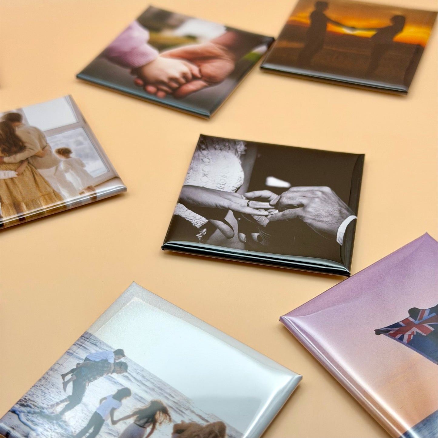 Square Custom Photo Magnets | sets of 4-12 | 50mm x 50mm