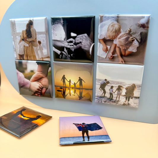 Square Custom Photo Magnets | sets of 4-12 | 50mm x 50mm
