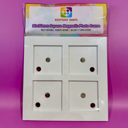 White Magnetic Display Frame | Fits 50mm x 50mm Square Photo Magnets