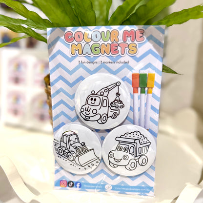 Vehicle Colour Me Magnets | 3 Designs + 3 Markers