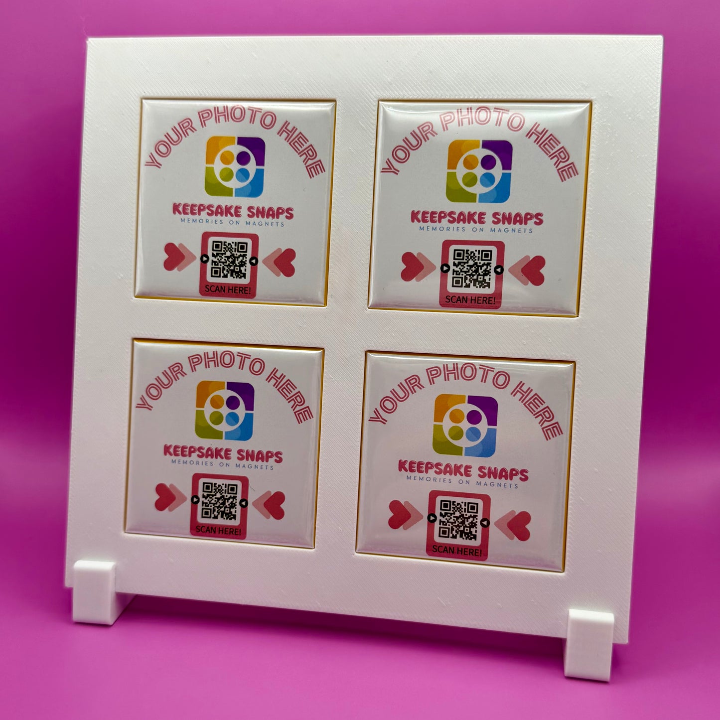 White Magnetic Display Frame | Fits 50mm x 50mm Square Photo Magnets
