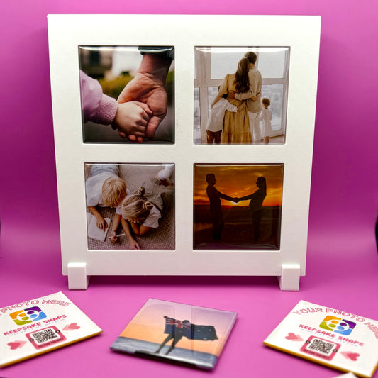 White Magnetic Display Frame | Fits 50mm x 50mm Square Photo Magnets