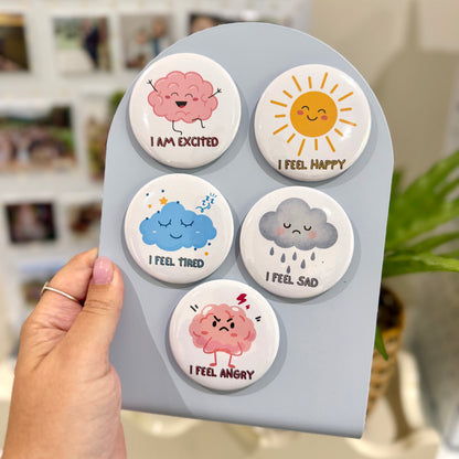 Mini Emotions - Communication Magnets - 5 Piece Set - 58mm