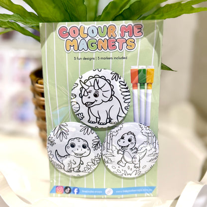 Dinosaur Colour Me Magnets | 3 Designs + 3 Markers