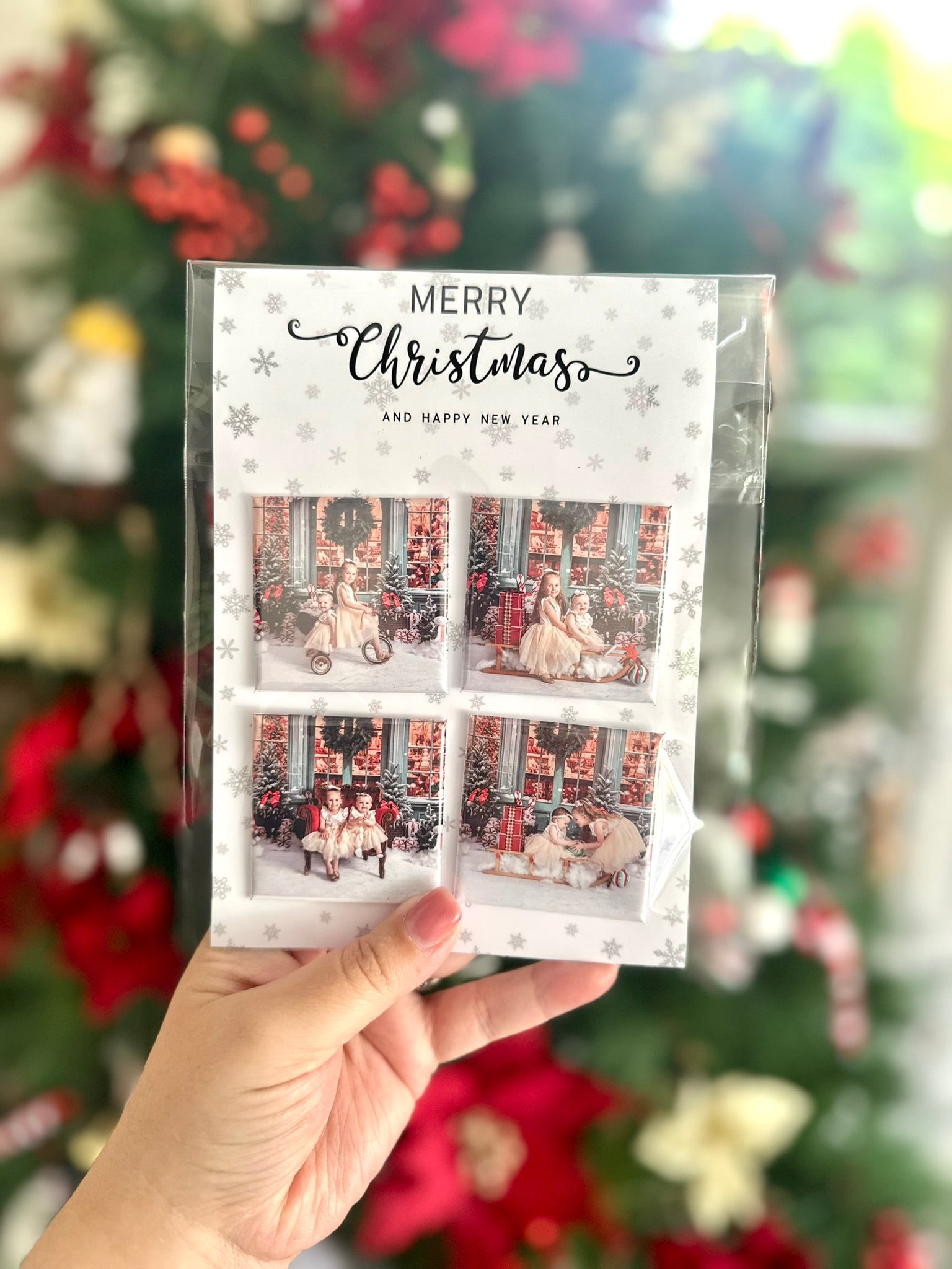 Christmas Photo Magnet Pack  – Personalised Fridge Magnet Set