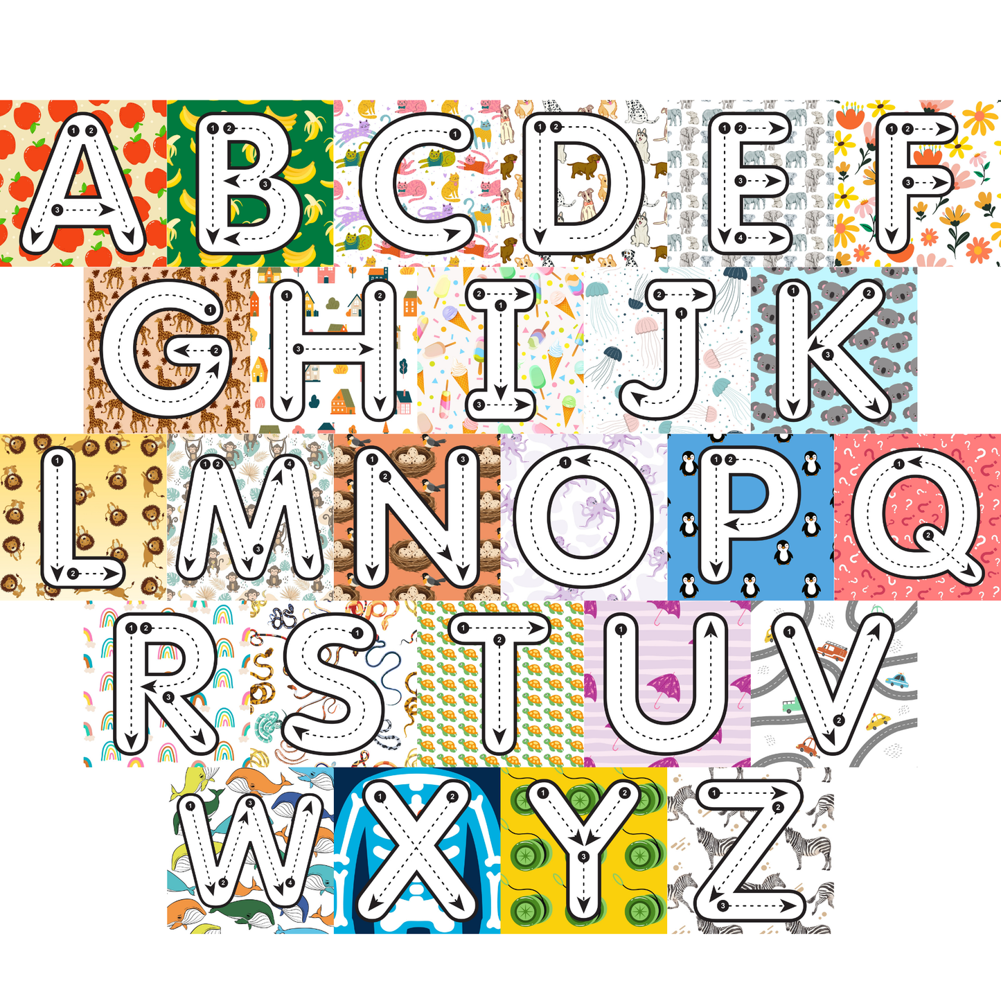 Write & Wipe Alphabet Magnets – Reusable A–Z Learning Set for Kids